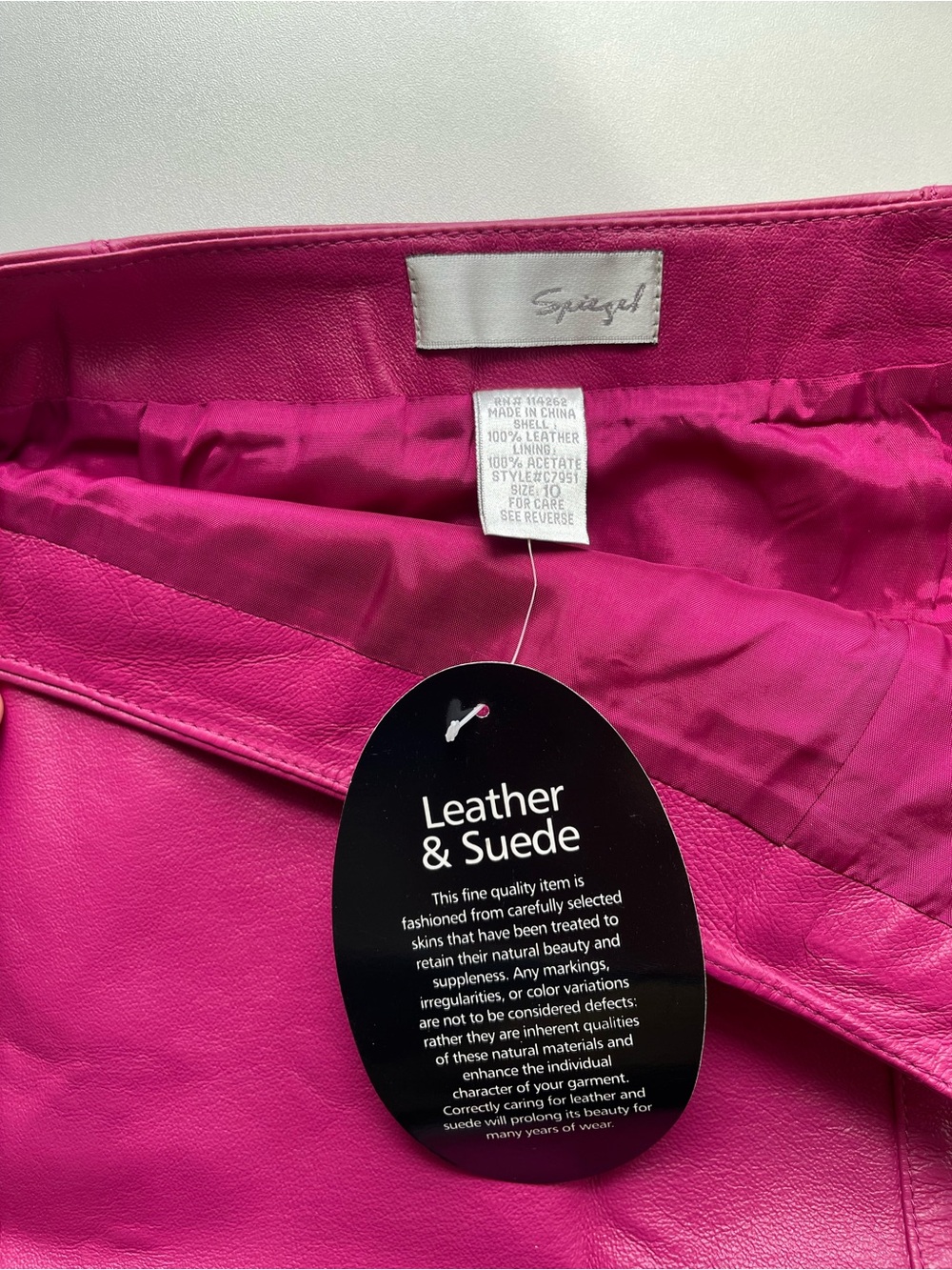 Spiegel Women's Vibrant Pink Leather Skirt